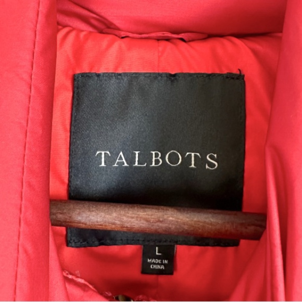 TALBOTS Sleeveless Down Red Puffer Vest Size Large - Picture 7 of 8
